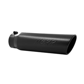 MBRP Universal 5in OD Angled Rolled End 4in Inlet 18in Lgth Black Finish Exhaust Tip T5124BLK