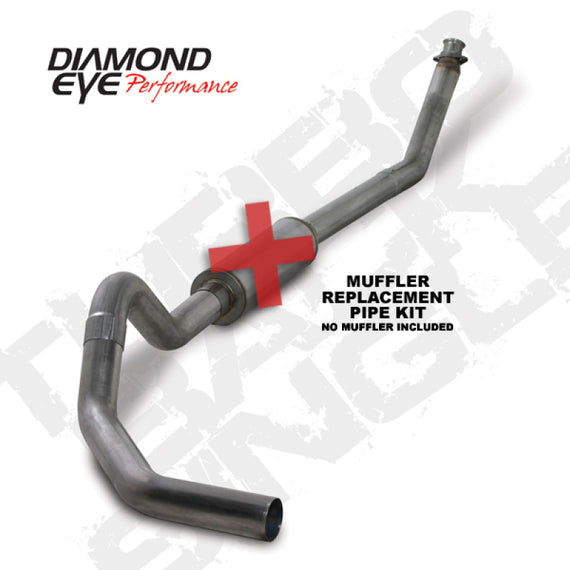 Diamond Eye KIT 4in Turbo Back MFLR RPLCMENT PIPE SGL SS: 98.5-02 DODGE CUMMINS 5.9L K4212S-RP