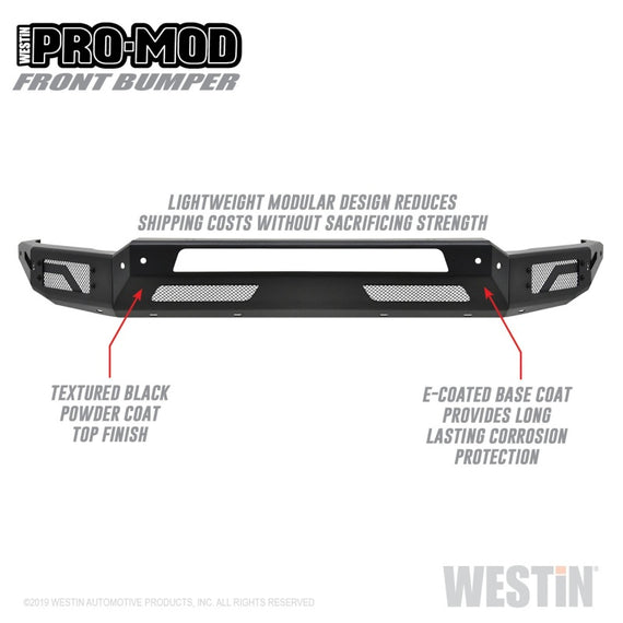 Westin 2010-2019 Dodge Ram 2500/3500 ( Old Body Style ) Pro-Mod Front Bumper - Textured Black 58-41195