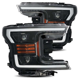 AlphaRex Pro Jet Black Headlights Sequential Signal for 2018-2020 F-150 XL XLT 880188