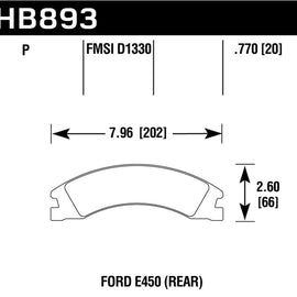Hawk 08-16 Ford E-450 Super Duty Super Duty Street Rear Brake Pads HB893P.770