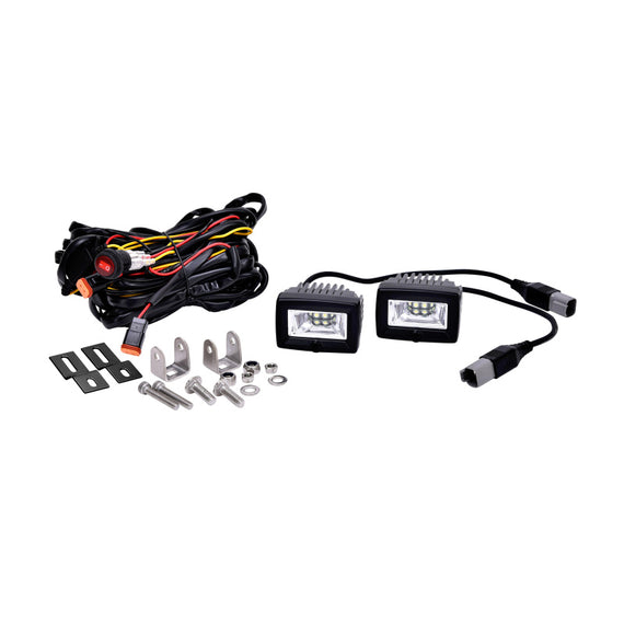 KC HiLiTES C-Series C2 LED 2in. Backup Area Flood Light 20w (Pair Pack System) - Black 519