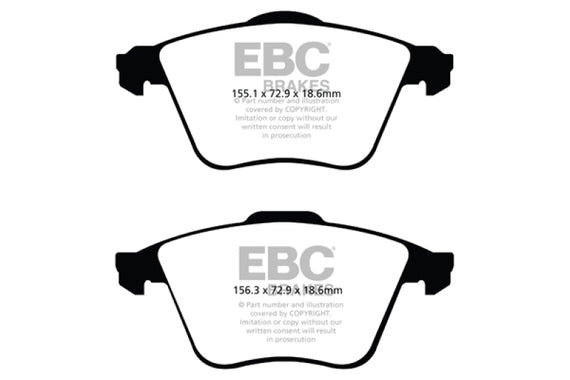 EBC Green Stuff Front Brake Pads for 07-13 Mazdaspeed 3 Turbo 2.3L - DP21574 DP21574