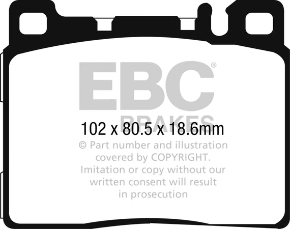 EBC 2004-2013 Maybach 57 5.5L Twin Turbo Yellowstuff Front Brake Pads DP42280R