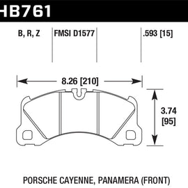 Hawk HPS 5.0 Front Brake Pads for 10-13 Panamera / 15-17 Macan Turbo HB761B.593