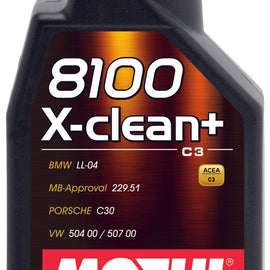 106376 Motul 8100 X-CLEAN + 5W30 100% Synthetic Performance Engine Oil (1 Liter) 106376