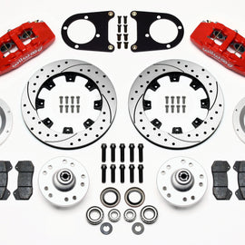 Wilwood Dynapro 6 Front Hub Kit 12.19in Drilled Red 37-48 Ford Psgr. Car Spindle 140-10739-DR
