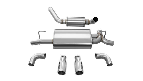 Corsa 2018-2025 Jeep Wrangler JL 2.5in Dual Rear Exit Polished Tips Touring Axle-Back Exhaust 21016