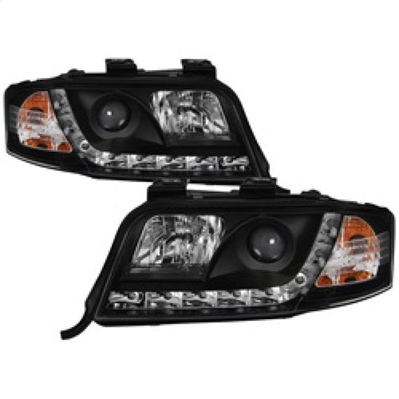 Spyder Audi A6 02-04 Projector Headlights Halogen Model Only - DRL Black PRO-YD-ADA601-DRL-BK 5008657