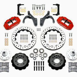 Wilwood Narrow Superlite 6R Front Hub Kit 12.88in Drill Red 59-64 Chevy Impala / 63-64 Corvette 140-12460-DR