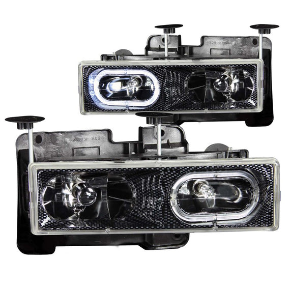 Anzo 111005 Pair of 2 LED Crystal Headlights for 88-00 Chevrolet/GMC C/K Models 111005