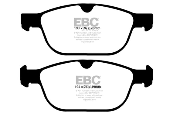 EBC 08+ Volvo XC60 3.0 Turbo Yellowstuff Front Brake Pads DP42018R