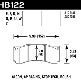 Hawk DTC-60 Disc Brake Pads - HB122G.710 HB122G.710