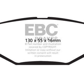 EBC 12+ Chrysler Town & Country 3.6 Greenstuff Rear Brake Pads DP61889
