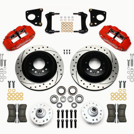 Wilwood Narrow Superlite 6R Front Hub & 1PC Rtr Kit 12.88in Drilled -Red 62-72 CDP B & E Body-Drum 140-12282-DR