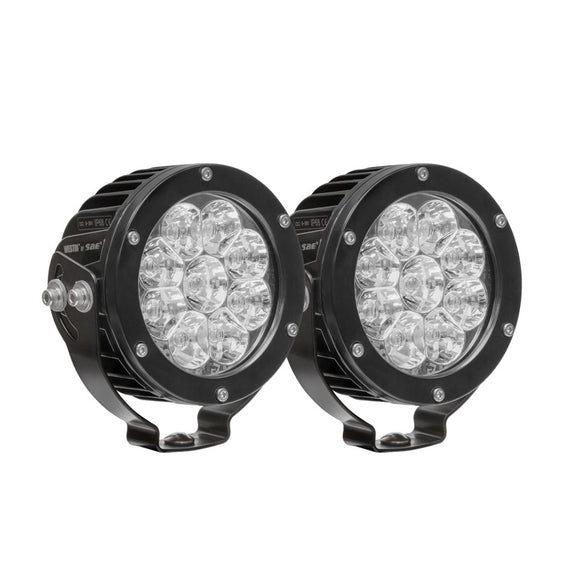 Westin Axis LED Auxiliary Light 4.75 inch Round Flood w/3W Osram (Set of 2) - Black 09-12007B-PR