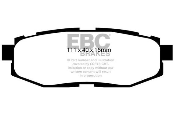 EBC 05-08 Subaru Tribeca 3.0 Extra Duty Rear Brake Pads ED91758