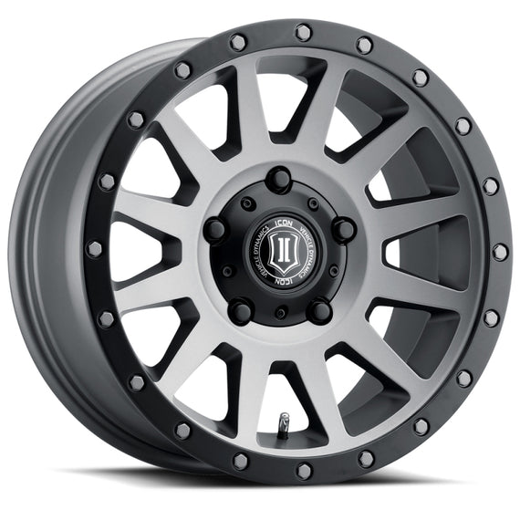 ICON Compression 17x8.5 5x150 25mm Offset 5.75in BS 110.1mm Bore Titanium Wheel 2017855557TT