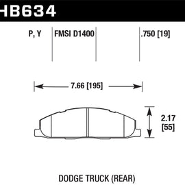 Hawk LTS Disc Brake Pads - HB634Y.750 HB634Y.750