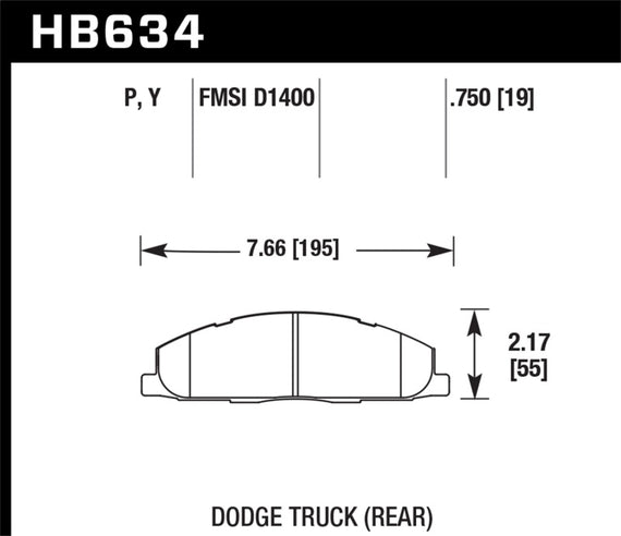Hawk LTS Disc Brake Pads - HB634Y.750 HB634Y.750