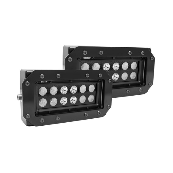 Westin HDX Flush Mount B-FORCE LED Light Kit (Set of 2) w/wiring harness - Black 57-0025