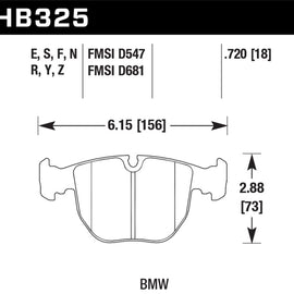 Hawk HB325F.720 HPS High Performance Street Brake Pads [Front Set] HB325F.720