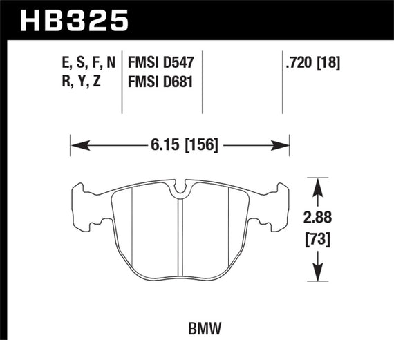 Hawk HP Plus Disc Brake Pads - HB325N.720 HB325N.720