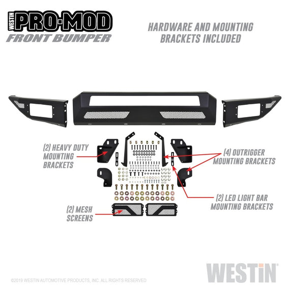 Westin 17-19 Ford F-250/350 Pro-Mod Front Bumper - Textured Black 58-41175