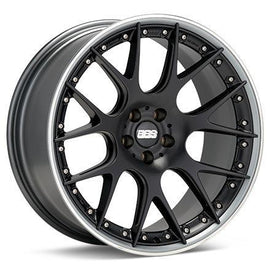 BBS STYLE CH-RII 21X10 5X120 +38 CB82 SATIN BLACK W/PLATINUM LIP WHEEL / RIM CH605BPPO