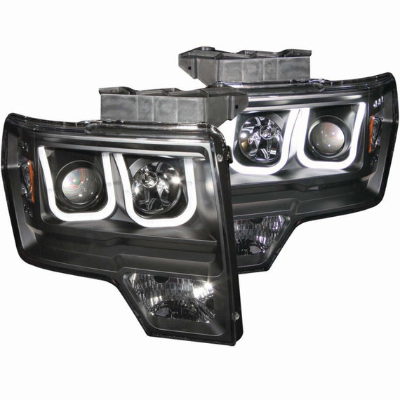 Anzo 111263 Black Clear LED U-Bar Projector Headlights for 09-14 F150/Raptor 111263