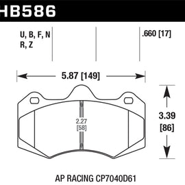 Hawk AP Racing CP7040 HPS 5.0 Street Brake Pads HB586B.660