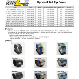 HKS Hi-Power SPEC-L Tail Tip Cover - Carbon 34002-AK010
