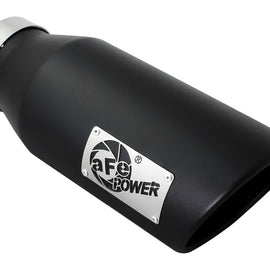aFe Power MACH Force-Xp 4in In x 6in Out x 15in L Driver Side Clamp-On 4in 409 SS Exhaust Tip-Black 49T40601-B15