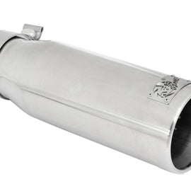 aFe MACH Force-XP 304 SS Sing Wall Pol Exh Tip Univ Exit 3in Inlet x 4in Outlet x 12in L - Clamp On 49-92043-P