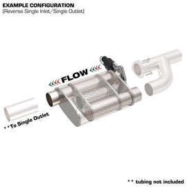 QTP 2.5in Weld-On 304SS Reverse Screamer Muffler w/Bolt-On QTEC Electric Cutout 13251C