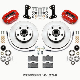 Wilwood Forged Dynalite-M Front Kit 11.00in 1 PC Rotor&Hub Red 67-69 Camaro 64-72 Nova Chevelle 140-15272-R