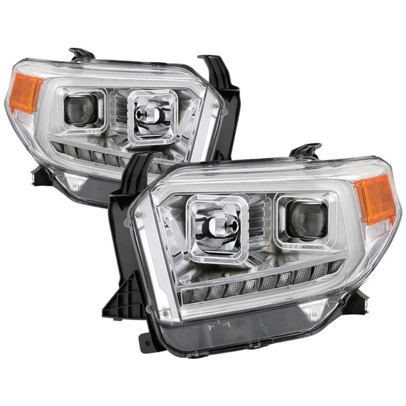 xTune 14-17 Toyota Tundra DRL LED Light Bar Projector Headlights - Chrome (PRO-JH-TTU14-LB-C) 9043048
