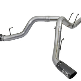 aFe Large Bore-HD 4in 409 Stainless Steel DPF-Back Exhaust w/Black Tip 2017 Ford Diesel V8 6.7L (td) 49-43092-B