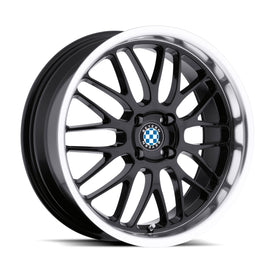 BEYERN MESH 15x7.0 4x100 ET27 CB57.1 GLOSS BLACK W/MIRROR CUT LIP