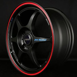 Buddy Club - P1 Racing SF Challenge - 17X7.0 ET42 5X100 Matt Black w/Red