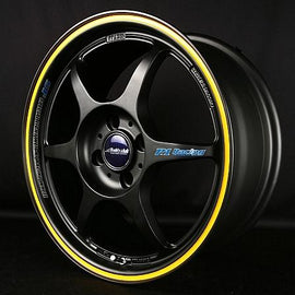 Buddy Club - P1 Racing SF Challenge - 18X9.0 ET30 5X114.3 Matt Black w/Yellow