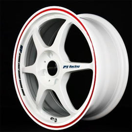 Buddy Club - P1 Racing SF Challenge - 17X7.0 ET42 5X114.3 White w/Red