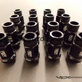 BLOX RACING LUG NUTS 12X1.5MM 16PC BLACK FOR HONDA FOR ACURA FOR TOYOTA FOR SCIO