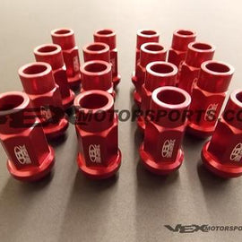 BLOX RACING LUG NUTS 12X1.5MM 16PC RED FOR HONDA FOR ACURA FOR TOYOTA FOR SCION