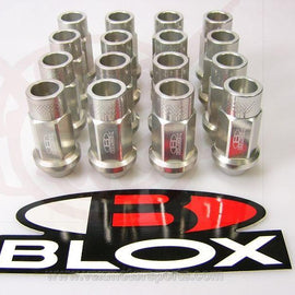 BLOX RACING LUG NUTS 12X1.5MM 16PC SILVER FOR HONDA FOR ACURA FOR TOYOTA FOR SCI
