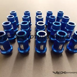 BLOX RACING LUG NUTS 12X1.5MM 20PC BLUE ALUMINUM FOR HONDA FOR ACURA FOR TOYOTA