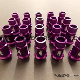 BLOX RACING LUG NUTS 12X1.5MM 20PC PURPLE ALUMINUM FOR HONDA FOR ACURA FOR TOYOT