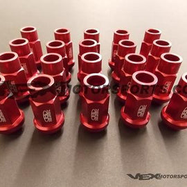 BLOX RACING LUG NUTS 12X1.5MM 20PC RED ALUMINUM FOR HONDA FOR ACURA FOR TOYOTA F