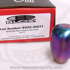 BLOX RACING 5 SPEED SHIFT KNOB 10X1.5MM NEO CHROME FOR HONDA CIVIC FOR ACURA INT