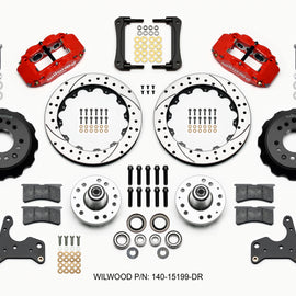 Wilwood Narrow Superlite 6R Front Hub Kit 12.88in Drill Red 65-72 CDP C Body -Drum 140-15199-DR